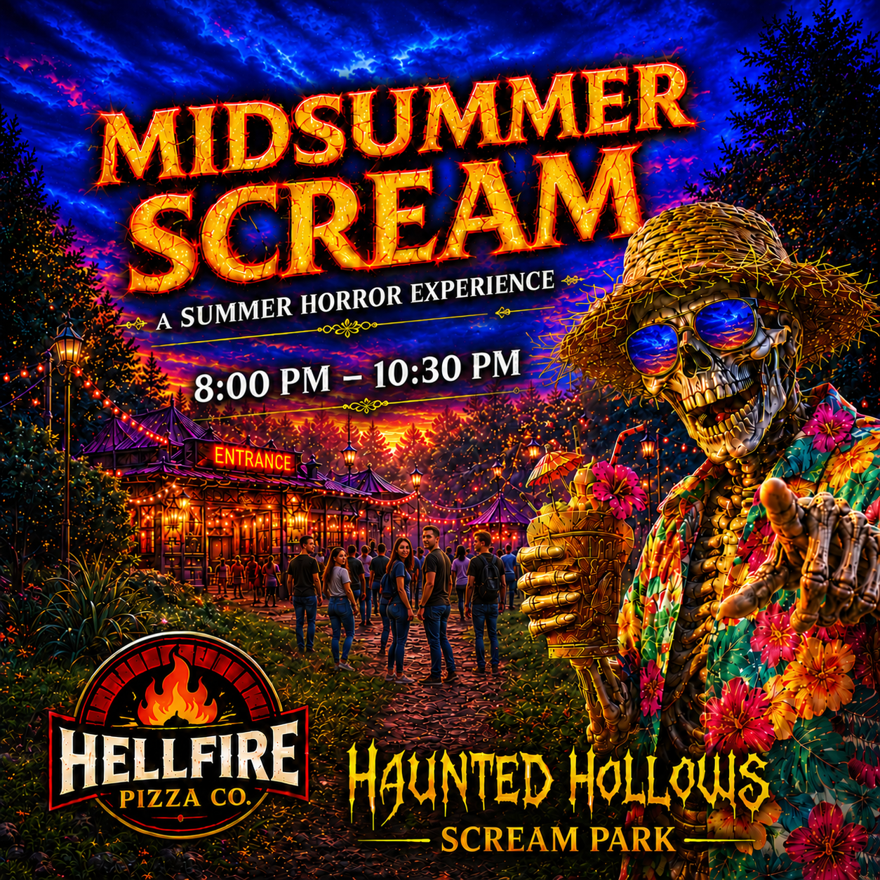 Mid Summer Scream summer horror experience at Haunted Hollows Scream Park