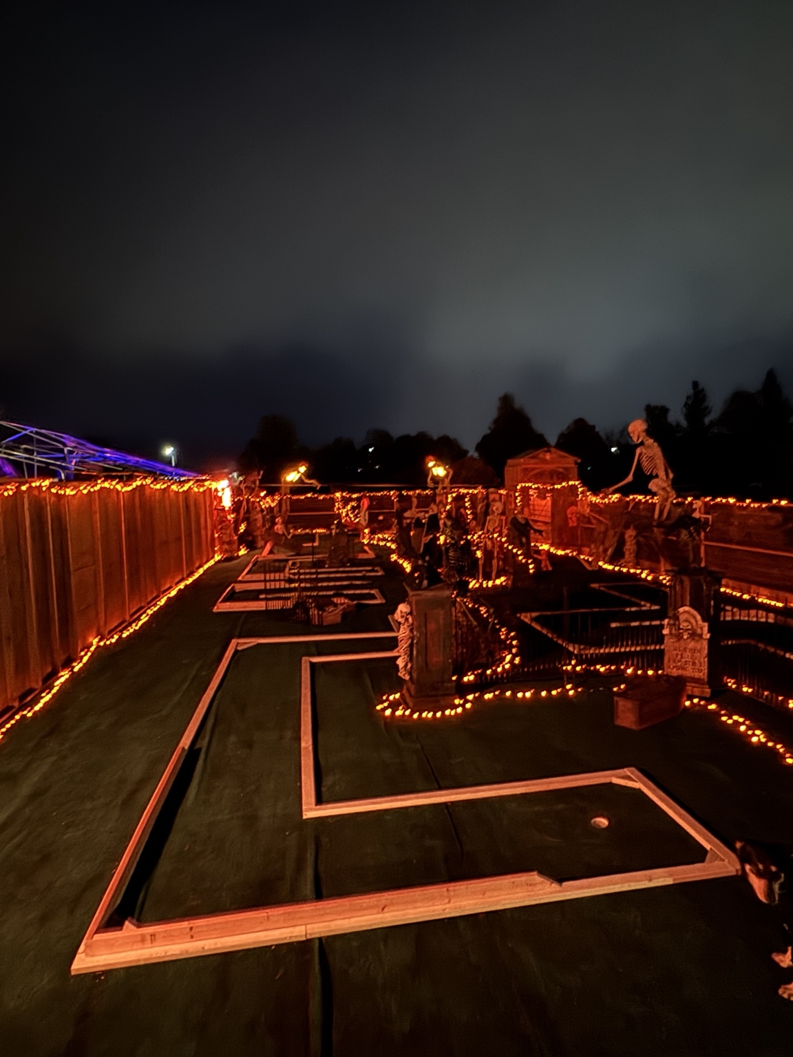 Haunted Mini Putt course with Halloween lights